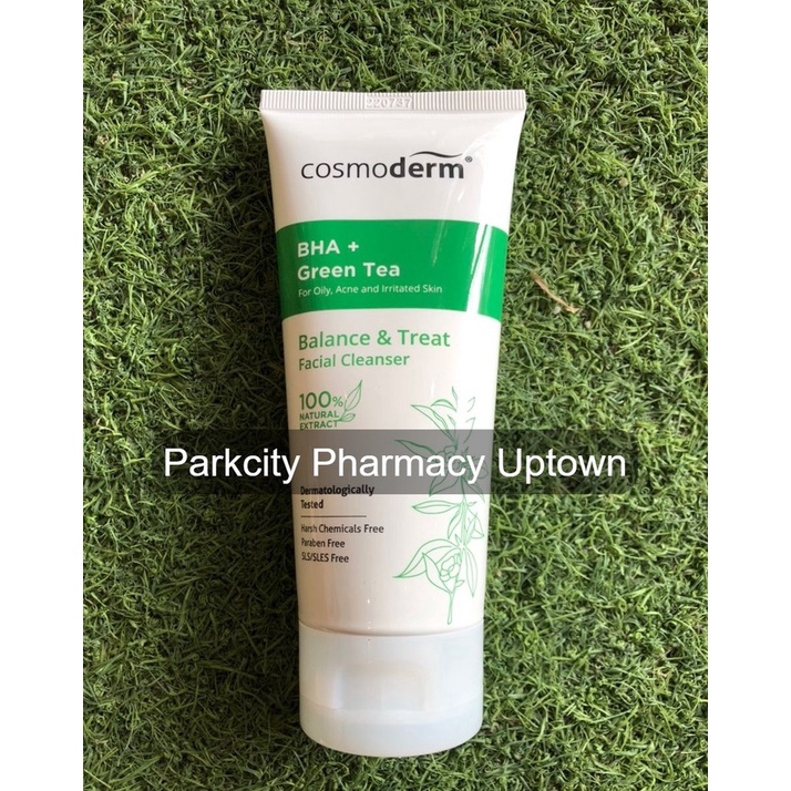 Cosmoderm Facial Cleanser 100ml (Vitamin B5 + Rice Milk / BHA + Green