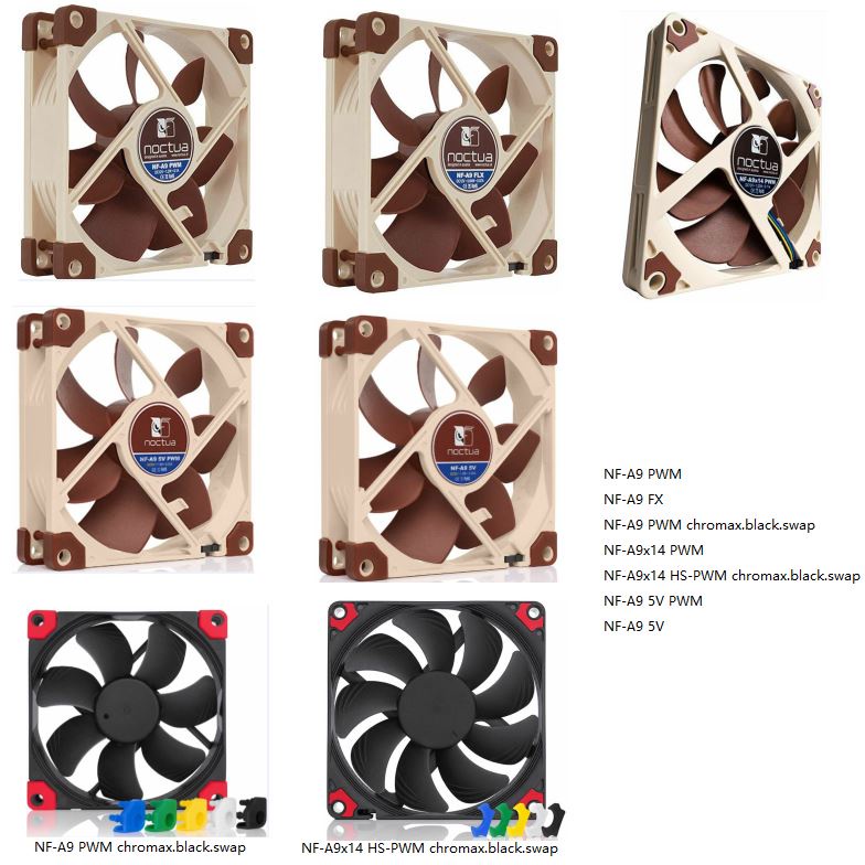 NOCTUA 92mm fan NF-A9/NF-A9x14/PWM/FLX/5V/chromax/HS-PWM for PC cases ...