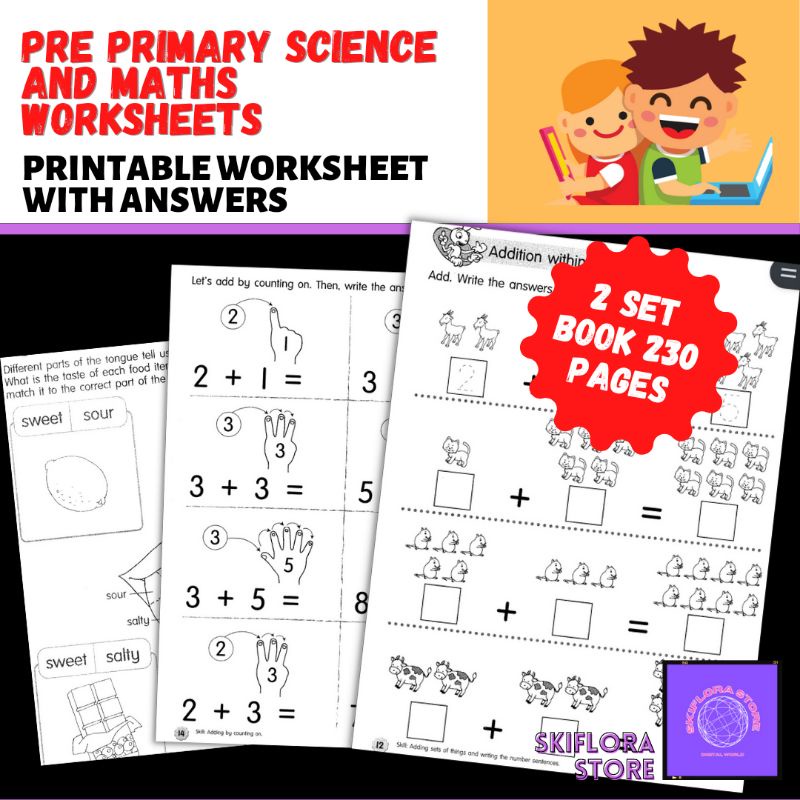 [SS165] Pre Primary Science and Math Worksheet | Preschooler Worksheet ...