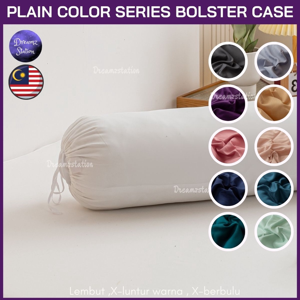 Premium Cotton Bolster Pillow Case Cover Sarung Bantal Peluk KUN Simple