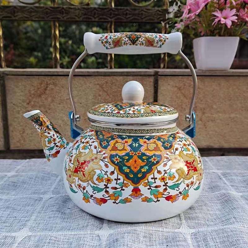 1.5L/2.5L Porcelain Enameled Kettle Home Thickened Enamel Kettle For
