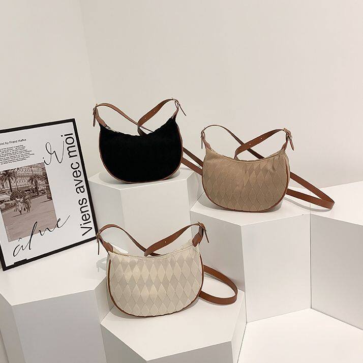 GS NEW Women Fashion Diamond Checker Embossed Hobo Bag Korean Premium