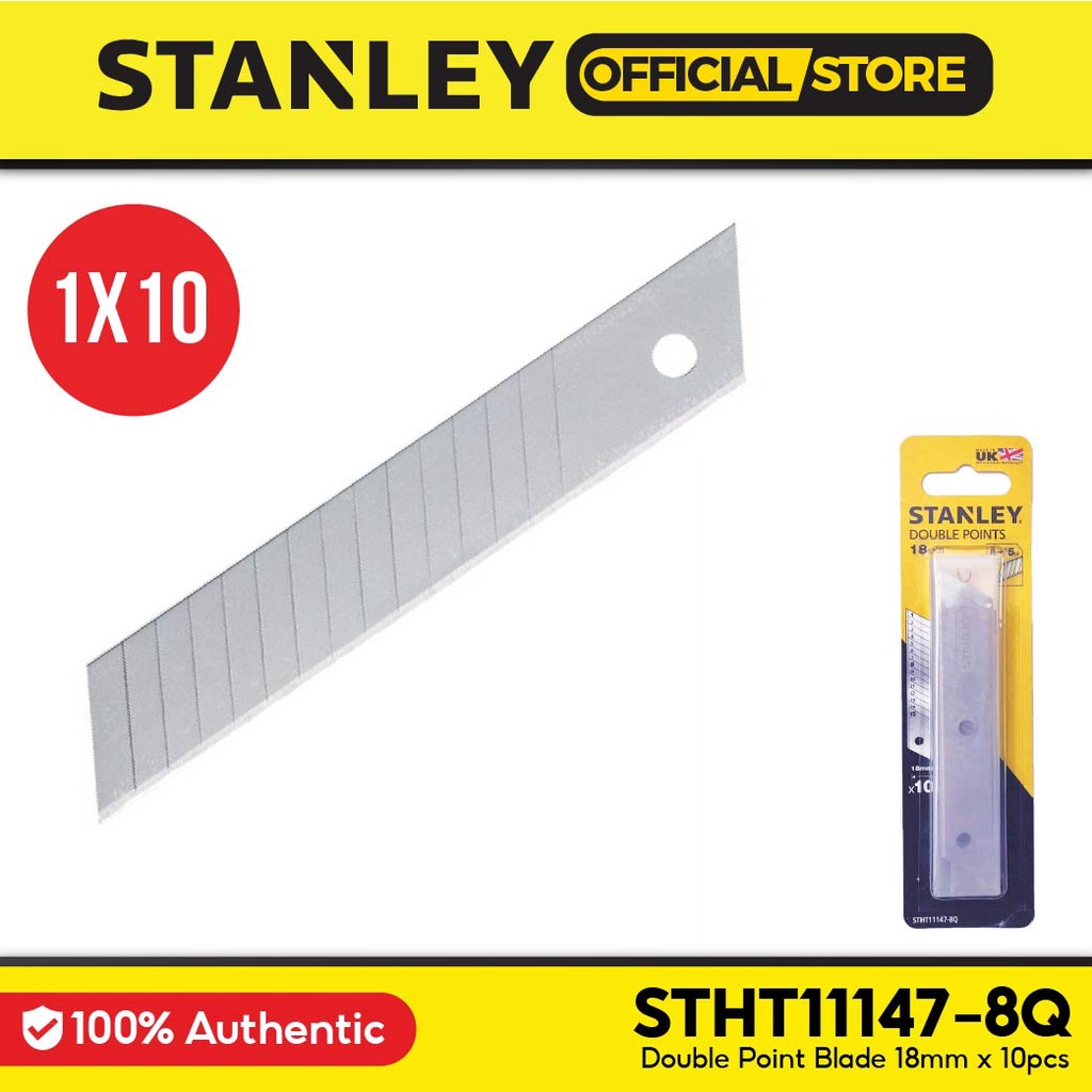 STANLEY STHT111478Q DOUBLE POINT CUTTER BLADE 18MM X 10PCS Shopee
