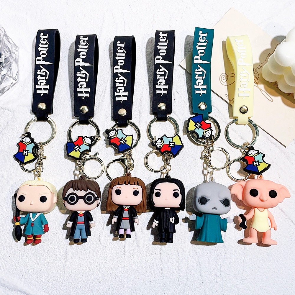 Keychain Harry Potter Ron Hermione Voldemort Malfoy Snape Dobby Doll ...