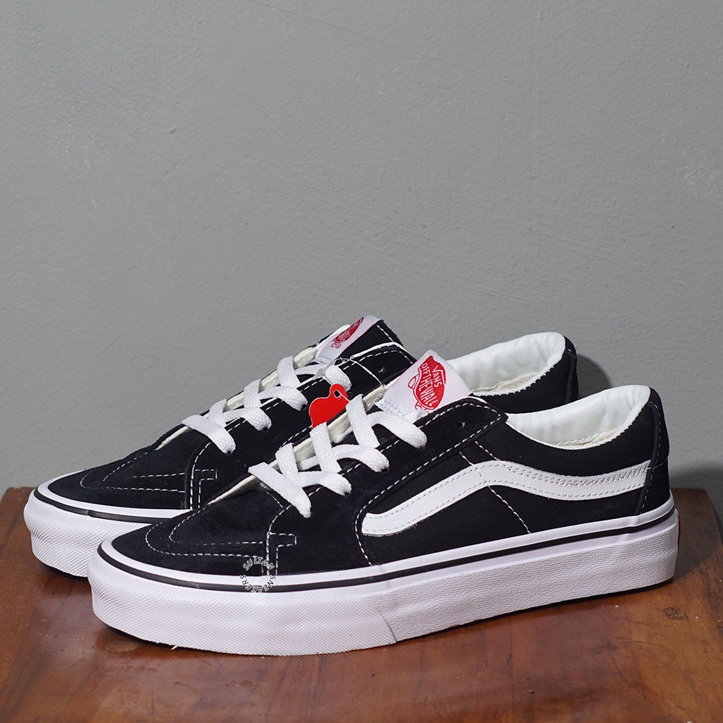 Vans Sk8 Low Classic Black White Original Sepatu Shopee Malaysia