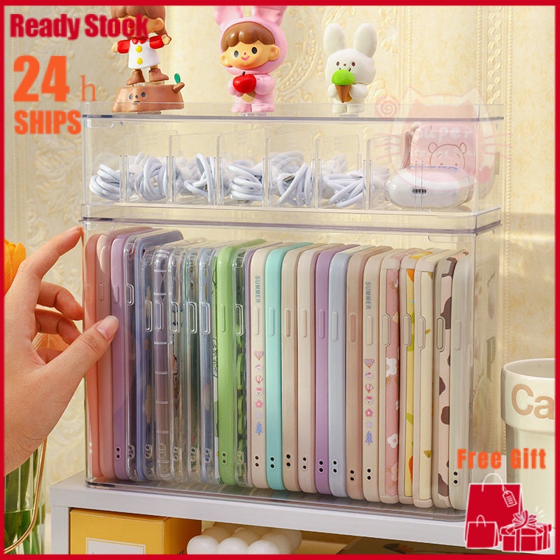 Ready Stock Phone Case Storage Box With Cover Rak Casing Phone TikTok ...