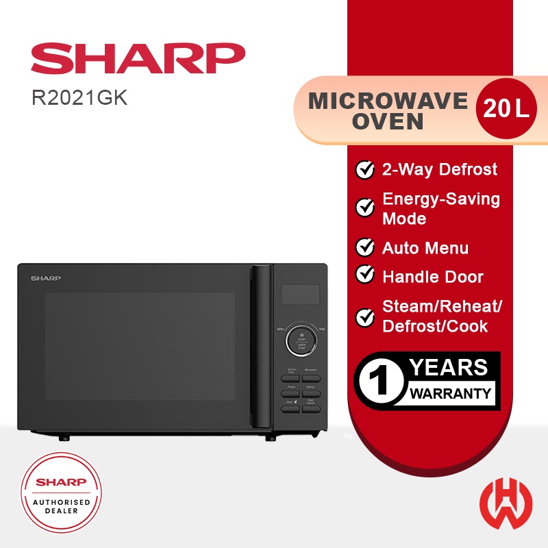 SHARP 20L 800W DIGITAL CONTROL MICROWAVE OVEN R2021GK | Shopee Malaysia