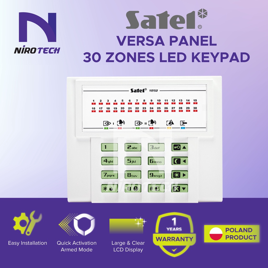 Satel VERSA LED 30 ZONES LED KEYPAD | Shopee Malaysia