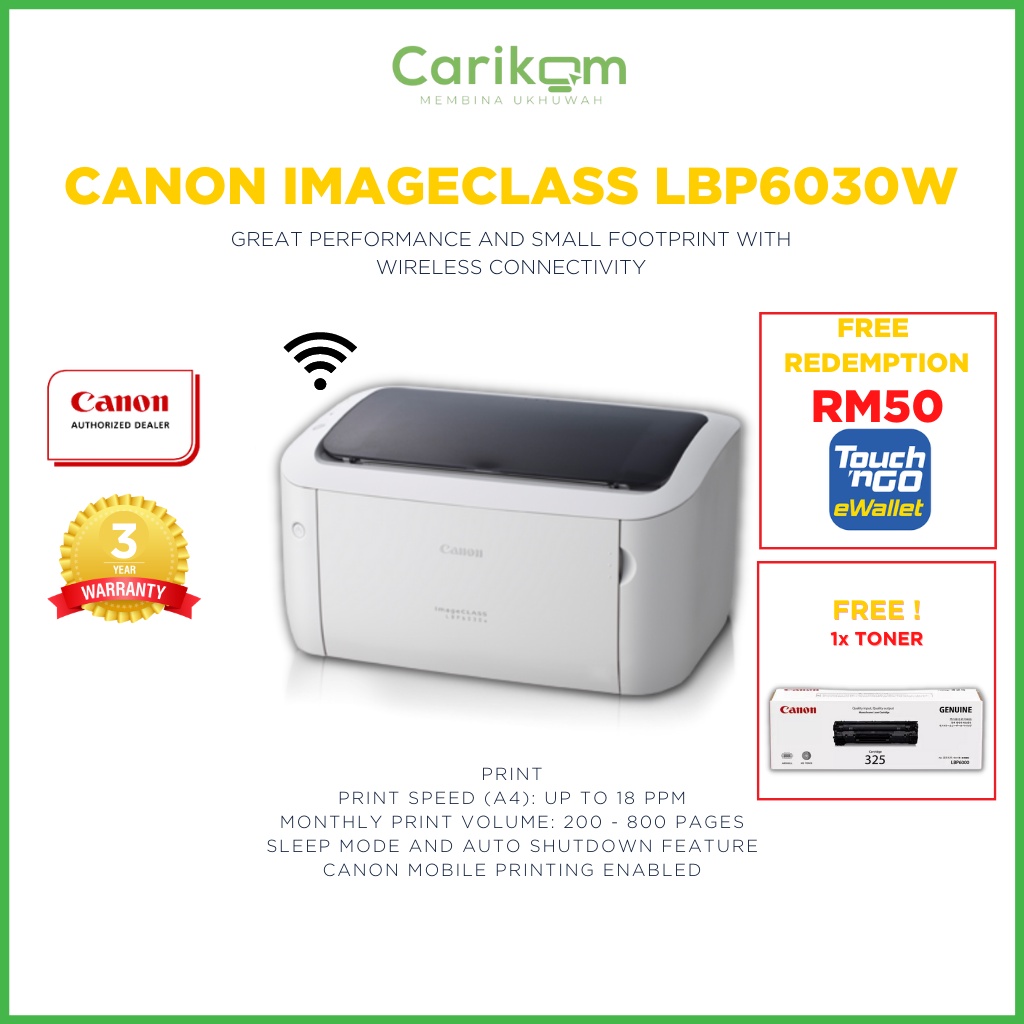 Canon imageCLASS LBP6030W Printer WIFI Shopee Malaysia