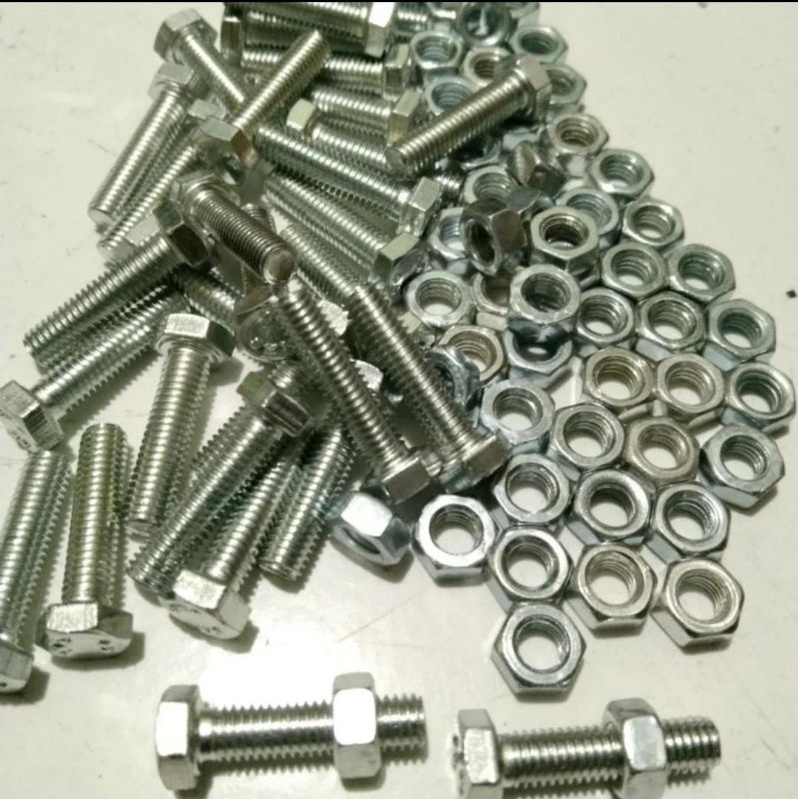 20 pcs bolts + nuts BMP m5 x 20 mm galvanized (8 keys) | Shopee Malaysia