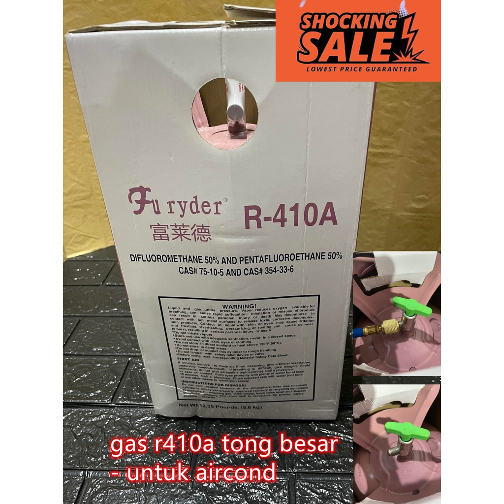 SHOCKING SALE gas aircond r410a gas tong besar 5.6kg top up