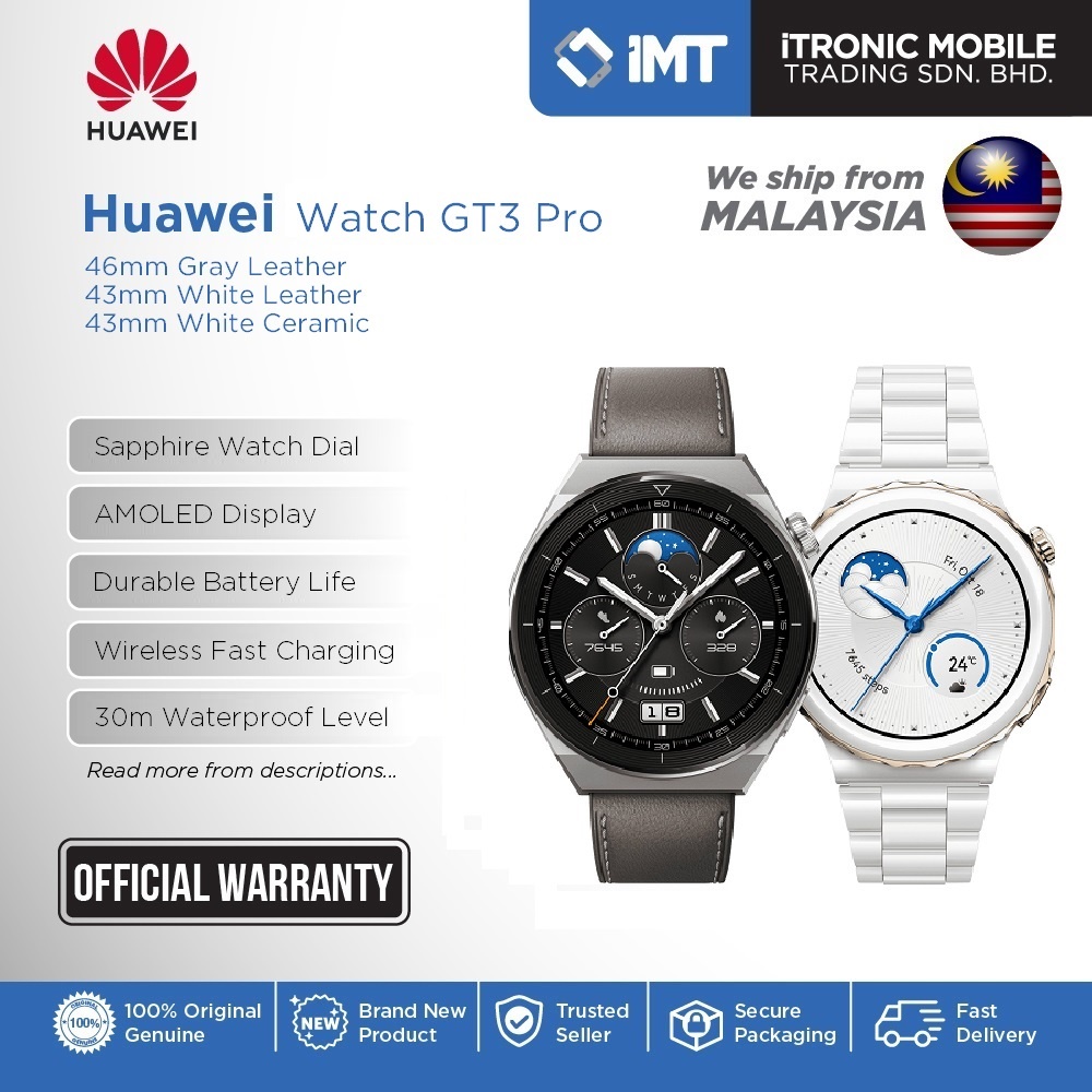 Huawei Watch GT3 Pro Smartwatch AMOLED Display Durable Battery Life