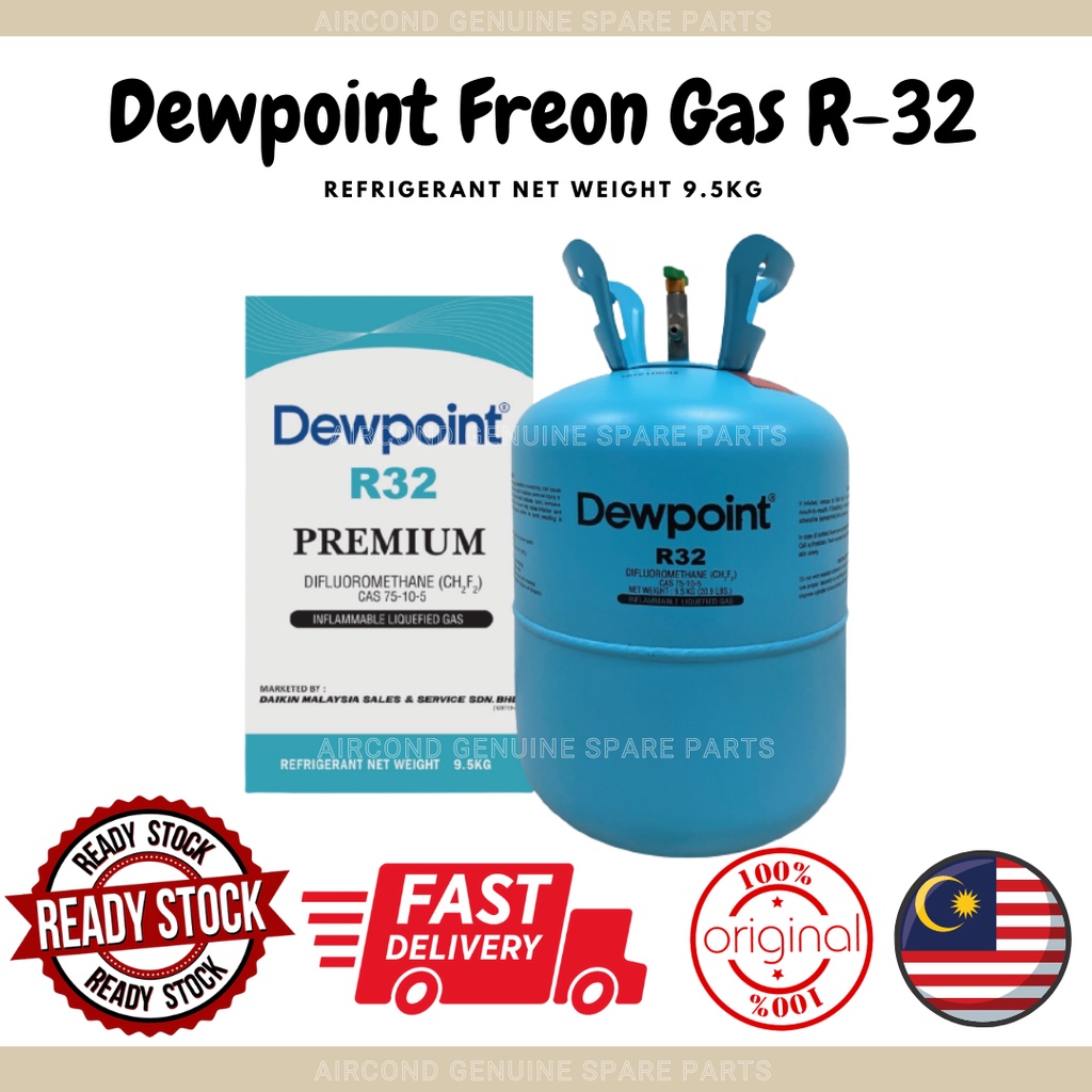 DAIKIN GENUINE PART - DAIKIN DEWPOINT (PREMIUM) GAS R32 9.5KG | Shopee ...