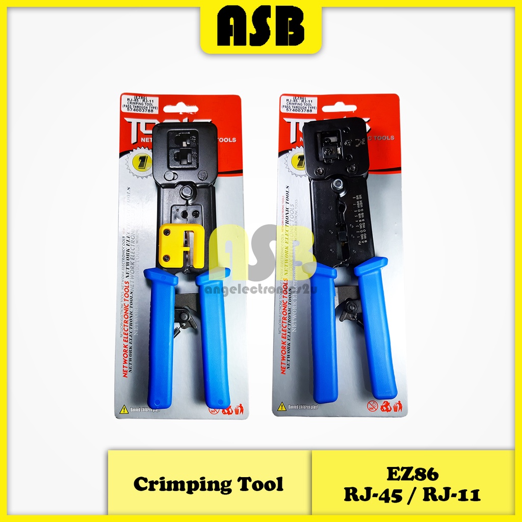 (1pc) Crimping Tool (EZ86) (Pass Through Type) RJ-45 / RJ-11 (574003788 ...