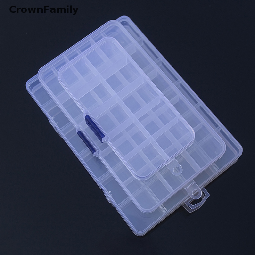 [CrownFamily] Plastic Storage Jewelry Box Compartment Adjustable