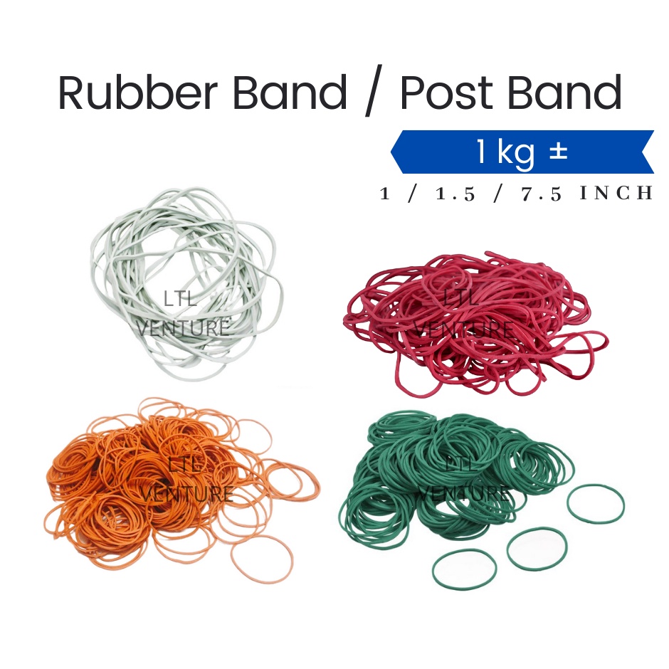 1kg± Postmen Rubber Band White Red Green Orange Post Office Envelope 1