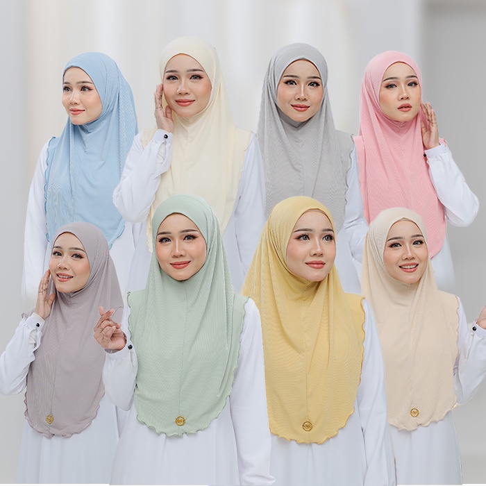 Zephia Tudung Sarung Layla Premium Jersey Ribbed With Metal Tag ...