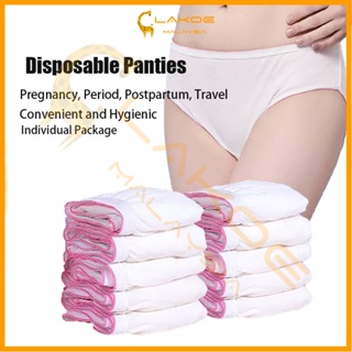 LAKOE Disposable Panties Maternity Travel Panty Underwear Cotton Women  Panties Seluar Dalam Pakai Buang