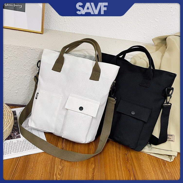 SAVF Canvas Tote Bag Sling Bag Eco Bags Student Crossbody Shoulder Bags ...