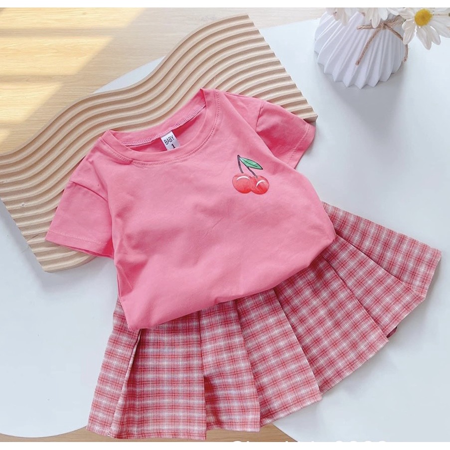 822kg Baby Kids Girl Set 2pcs Shirt and Skirt 17 years old Shopee