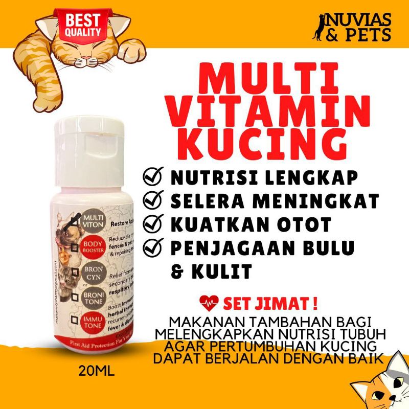 BECELICO Multivitamin Penjagaan Kucing Sihat . Cat Multivitamin Support ...