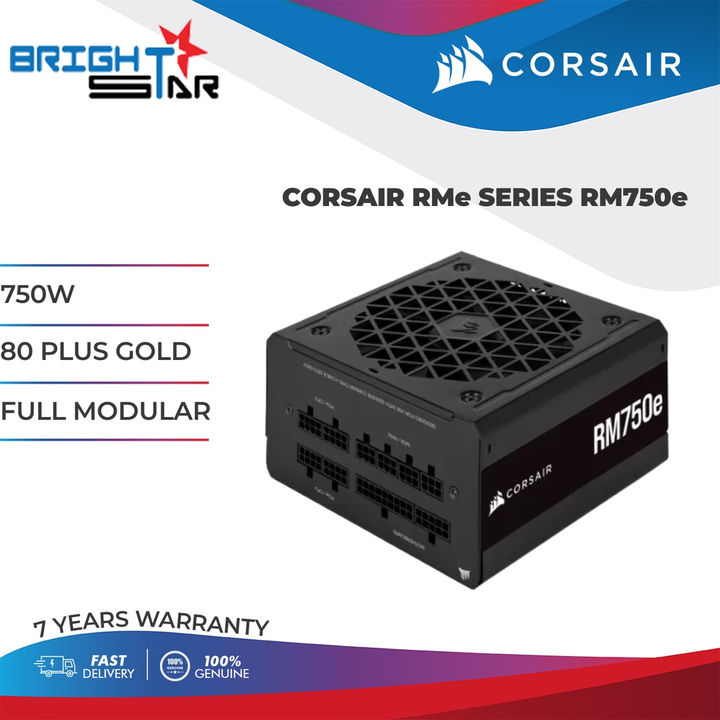 CORSAIR RMe SERIES RM750e 750W 80 PLUS GOLD FULL MODULAR POWER SUPPLY ...