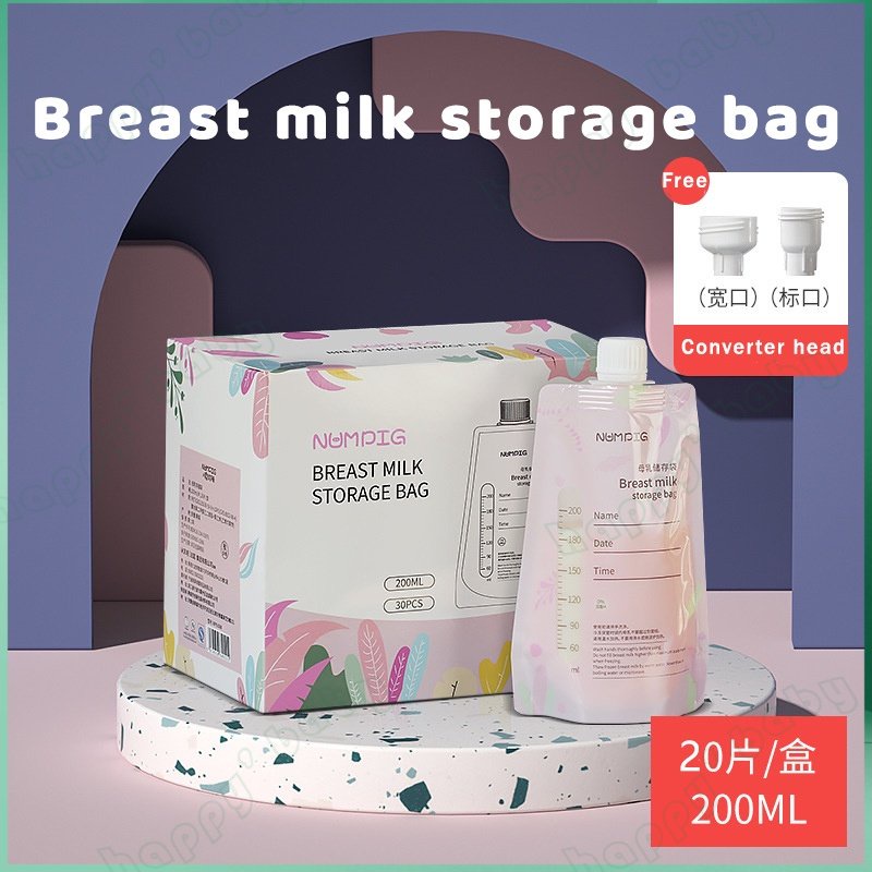 20Pcs Breastmilk Storage Bag 2 Pump Adapters Twist Cap Directpump