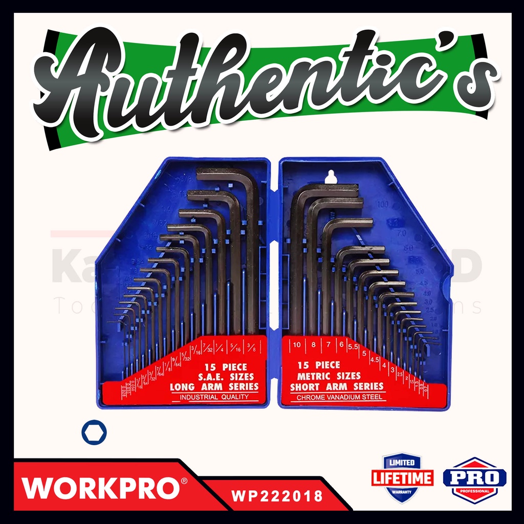 WORKPRO WP222018 30PC Long Arm Hex Key Set (Metric& SAE) Shopee Malaysia