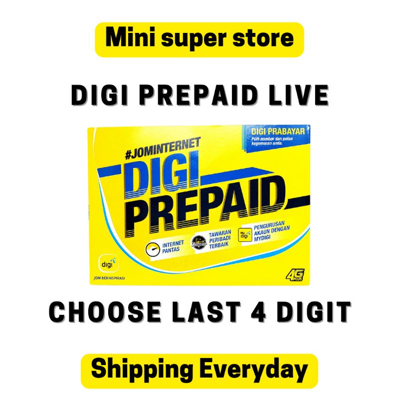 DIGI PREPAID LIVE /next mnp digi sim card choose last 4 digit | Shopee ...