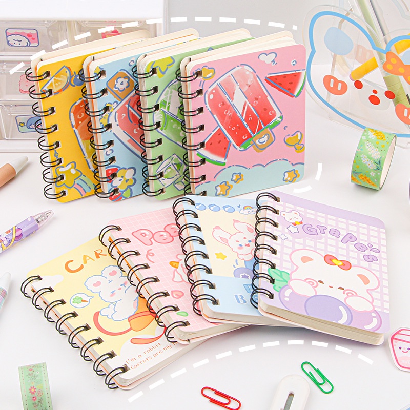 Baby Steps Small Spiral Notebook 80 Sheets Cartoon Design Spiral Pocket ...