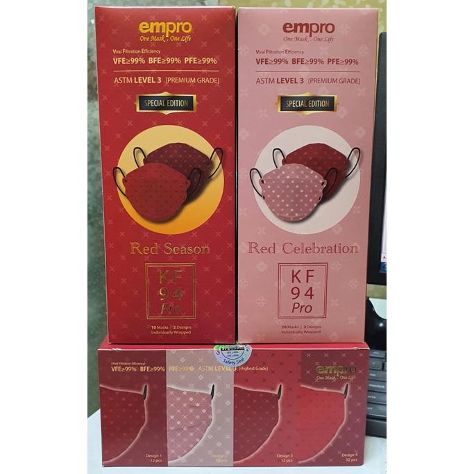 **LIMITED EDITION** EMPRO CNY 2023 KF94 PRO RED SEASON 10's/RED ...