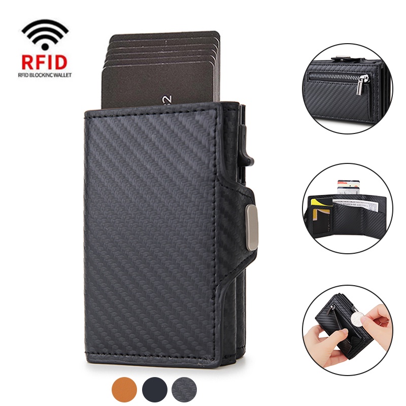 Rfid Carbon Fiber Card Holder Men Wallets Slim Thin Coin Pocket id Bank ...