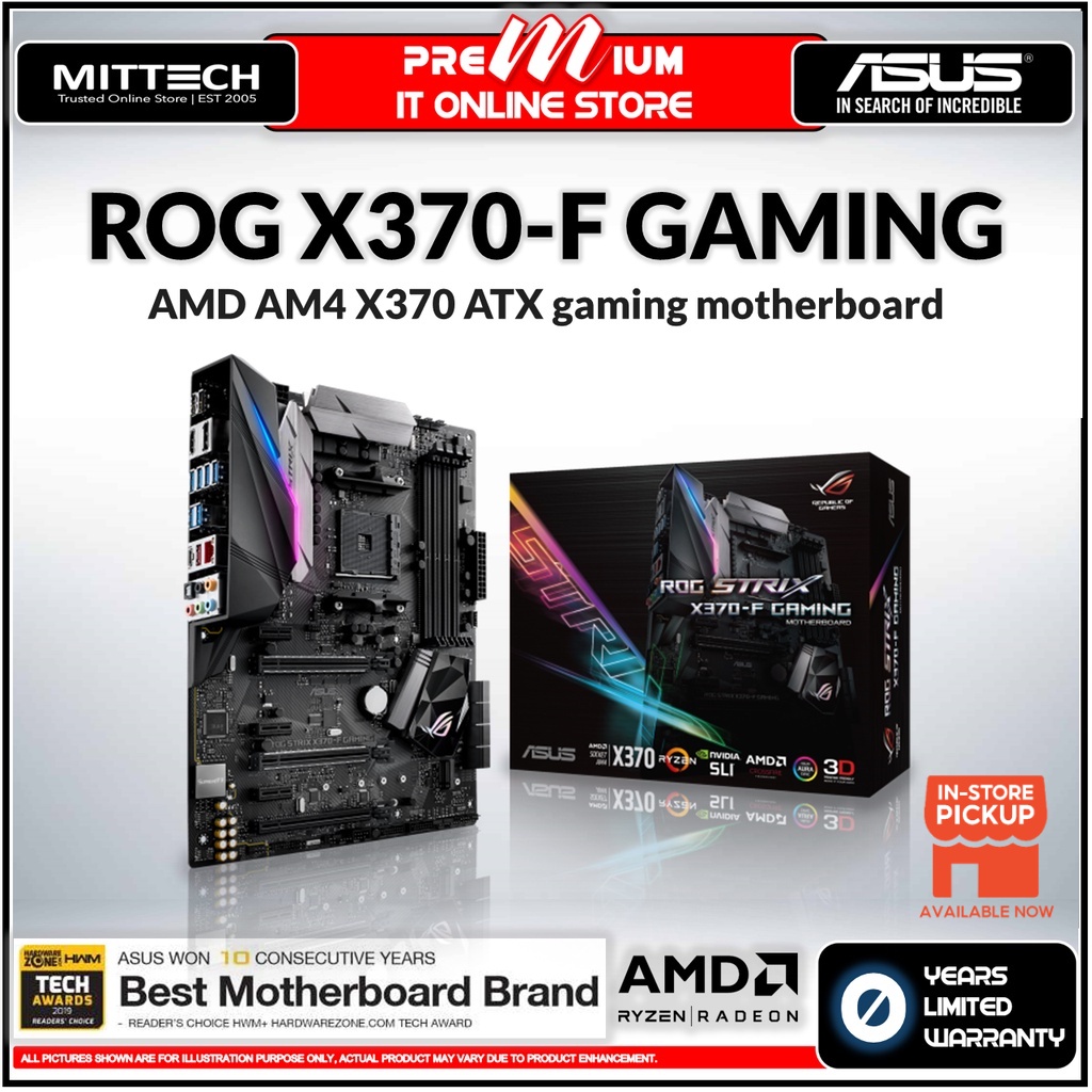 Asus ROG X370F Gaming Motherboard With Aura Sync RGB LED DDR4