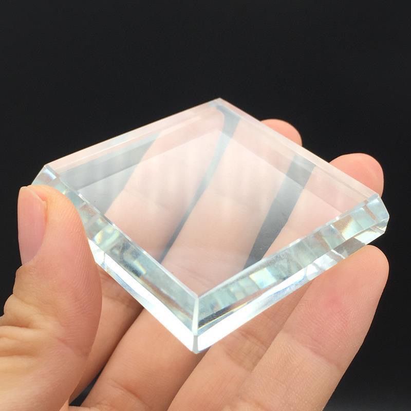 Crystal Glass Base Specimen Display Table Mineral Crystal Square Table