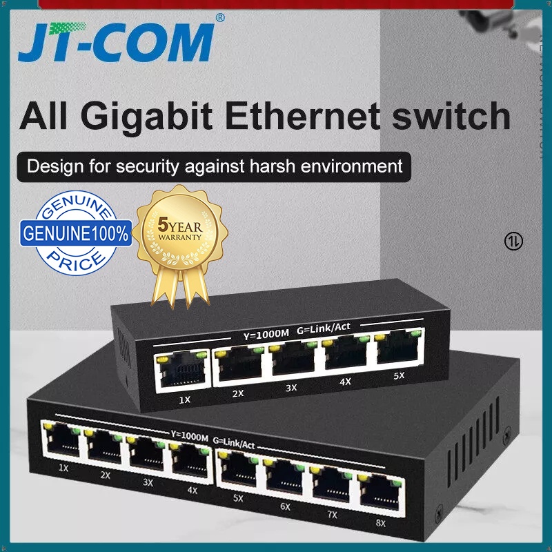 JT-COM Network Switch Gigabit 8/5 Ports Smart Switcher High Performance ...