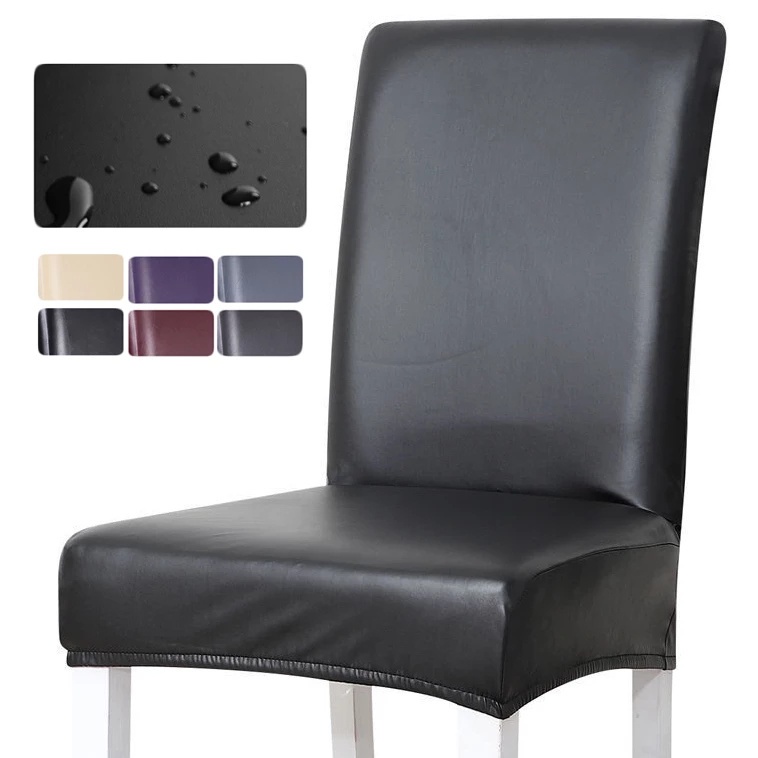PU leather Stretch Office Chair Cover Removable Elastic Seat Case Waterproof