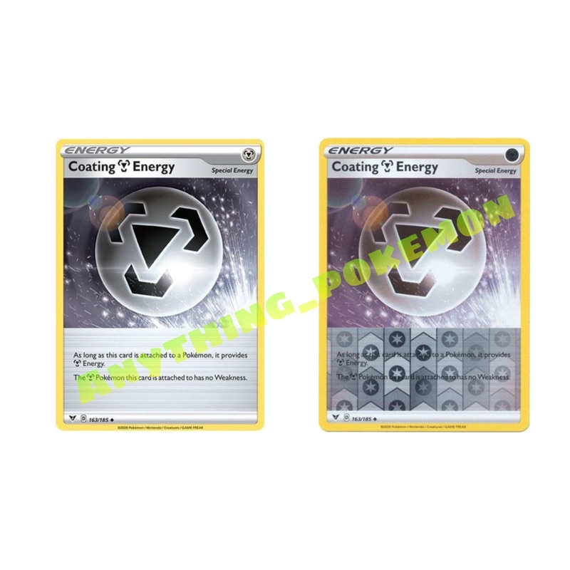 Pokémon ENERGY Card - Coating Energy REVERSE HOLO/NORMAL 163/185 ...