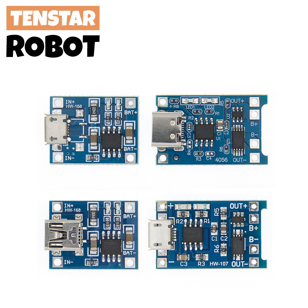 Type-c/Micro/Mini USB 5V 1A 18650 TP4056 Lithium Battery Charger Module ...