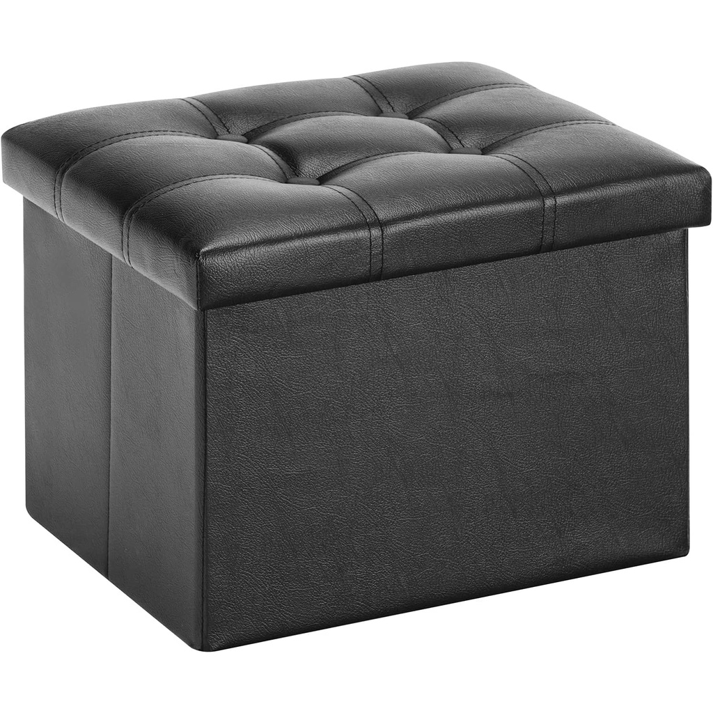Leather Ottoman Foldable Storage Chair/Storage Stool RECTANGULARBOX
