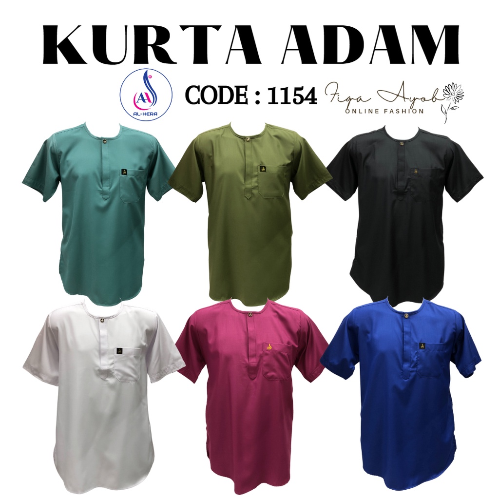 Kurta Al Hera Adam Lengan Pendek Pelbagai Warna Part Shopee