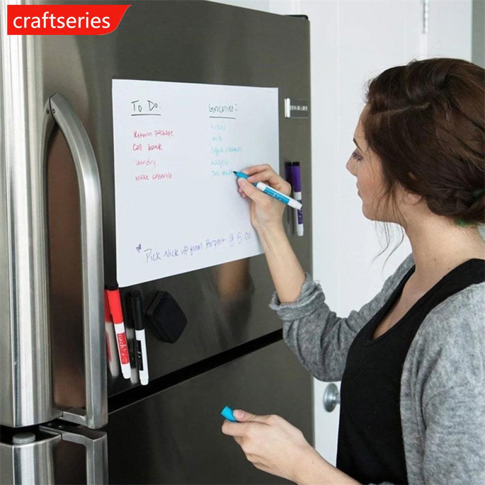 CRAFTSERIES A3/A4 Size Magnetic Whiteboard Dry Erase White Boards Soft Home  Office Kitchen Flexible Pad Fridge Stickers Memo Message Board L8S8