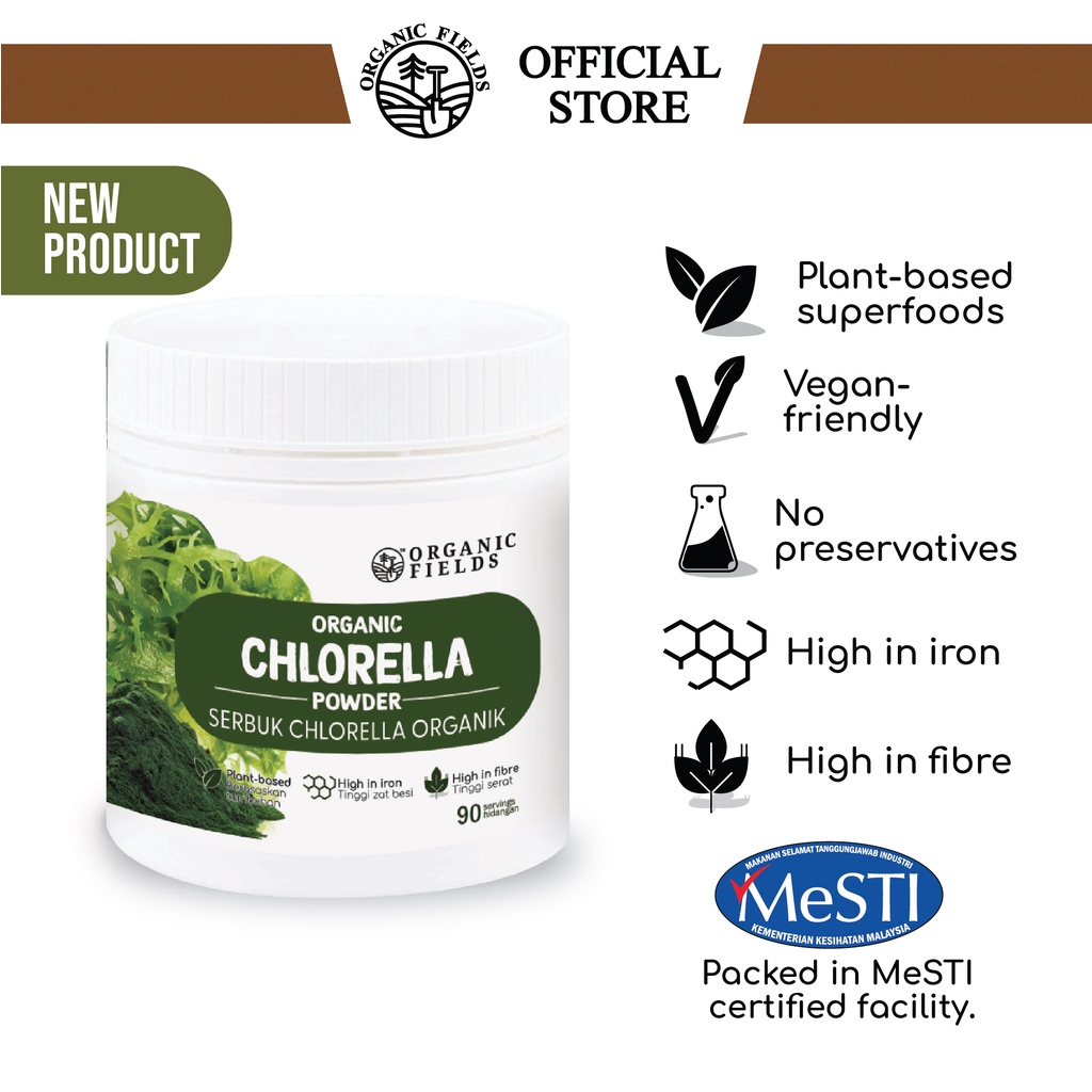 ORGANIC FIELDS Organic Chlorella Powder 180gm Shopee Malaysia