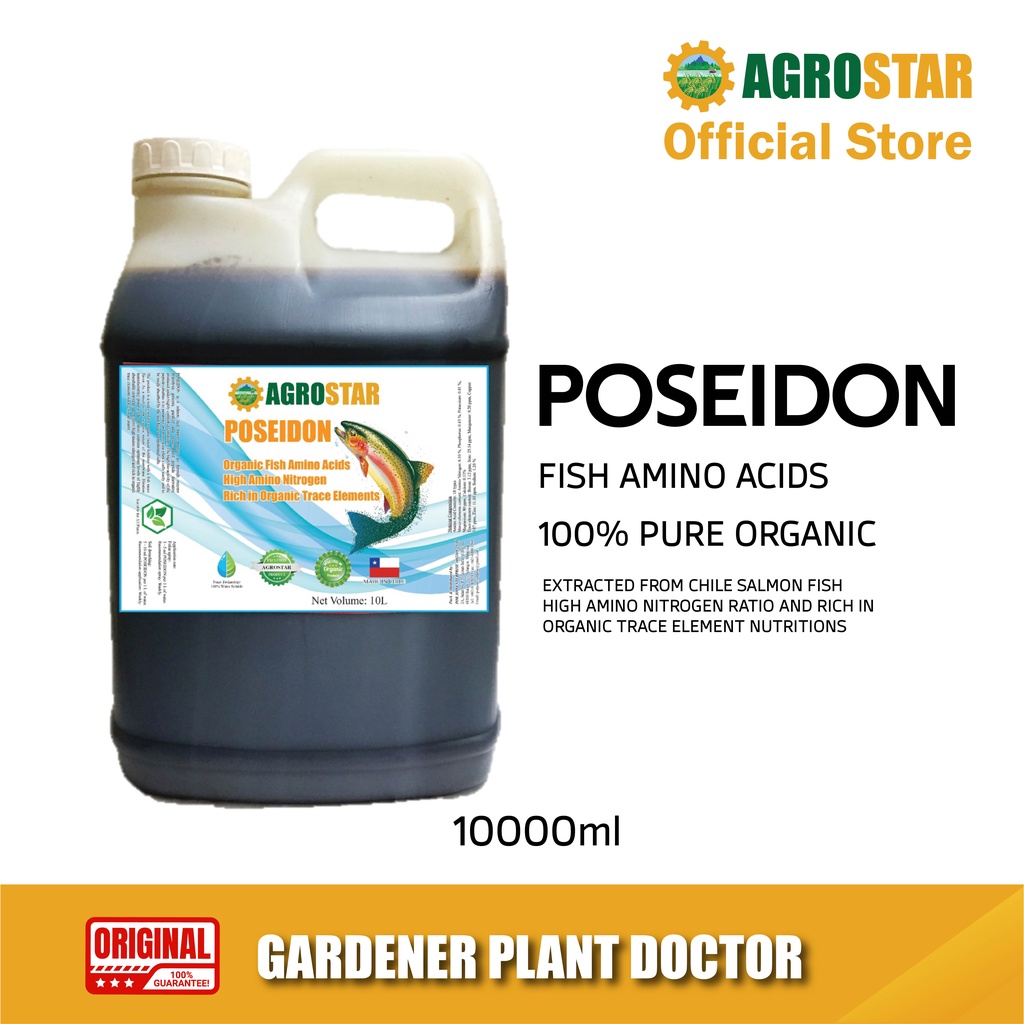 AGROSTAR Poseidon Organic Fish Amino Acids Liquid Fertilizer, High ...