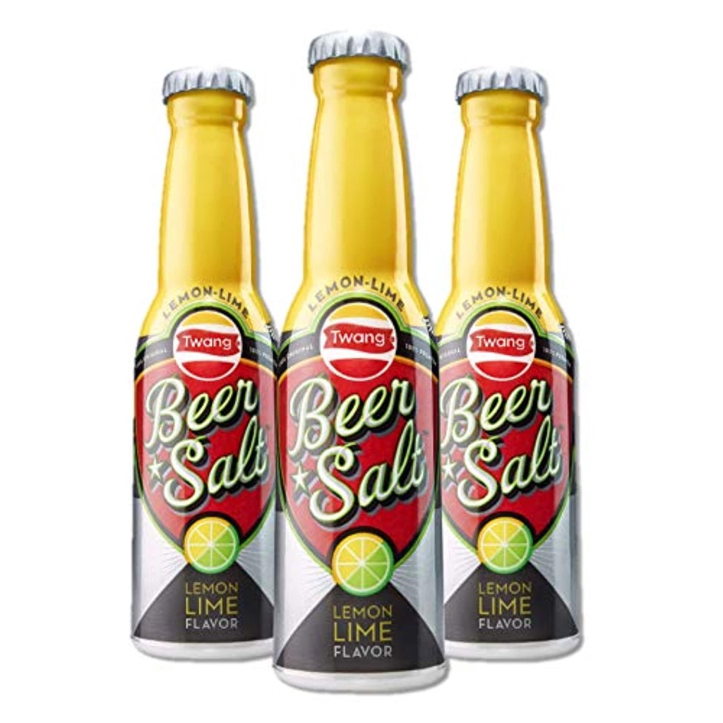 Twang Flavored Beer Salt, Lemon Lime, 1.4 Ounce Mini Bottles (3pack