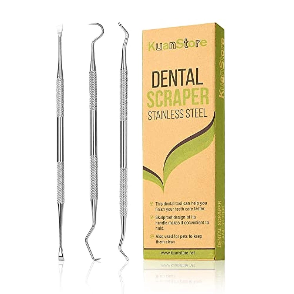 Dental Tools, 3 Pack Teeth Cleaning Tools Stainless Steel Dental ...