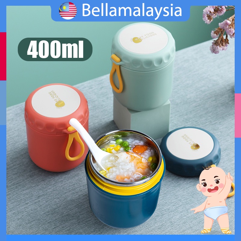 Bella Stainless Steel Thermos Soup Cup Container Insulated Bowl Lunch