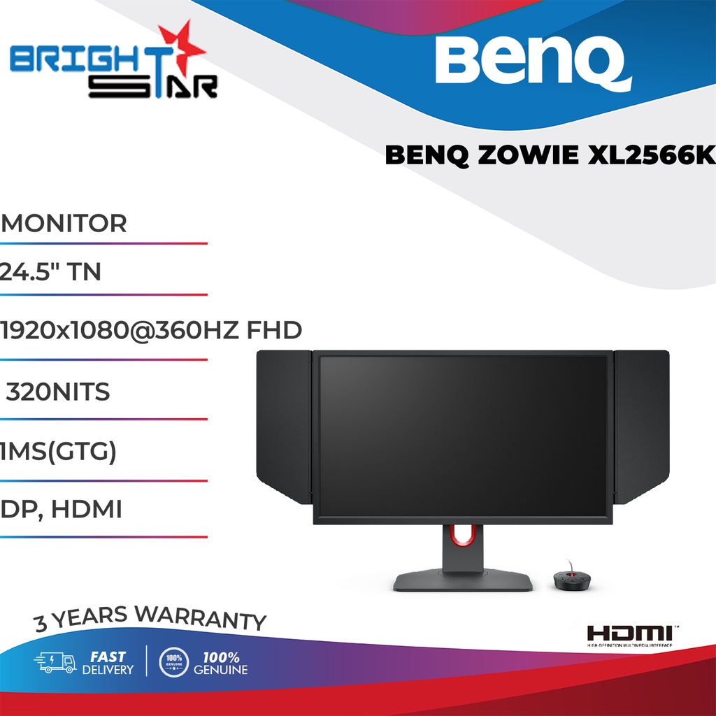 The BenQ ZOWIE XL2566K with a 24.5 FHD TN panel and a 360Hz