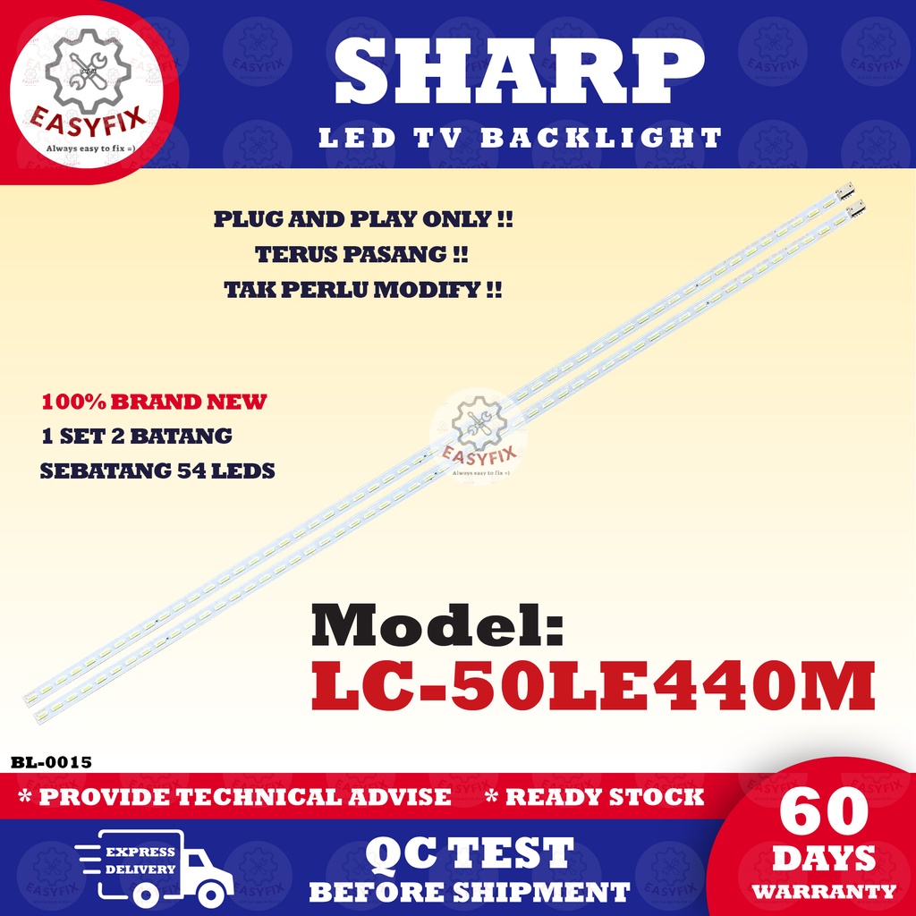 LC-50LE440M SHARP 50 INCH LED TV BACKLIGHT ( LAMPU TV ) 50