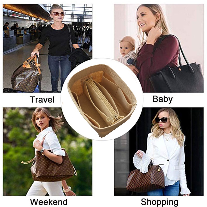 DGAZ Silk Bag Organiser Fits Picotin 18/22 Bags, Silky Smooth, Luxury Handbag Organiser & Tote Shaper in Women Bag (PC22, Gold