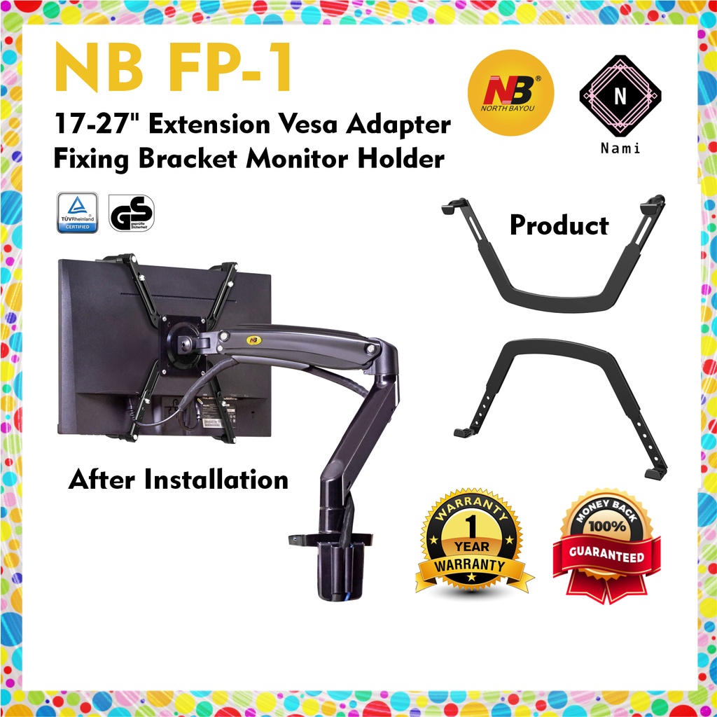 NB FP-1 Extension VESA Adapter Fixing Bracket Monitor Holder for 17-27 ...